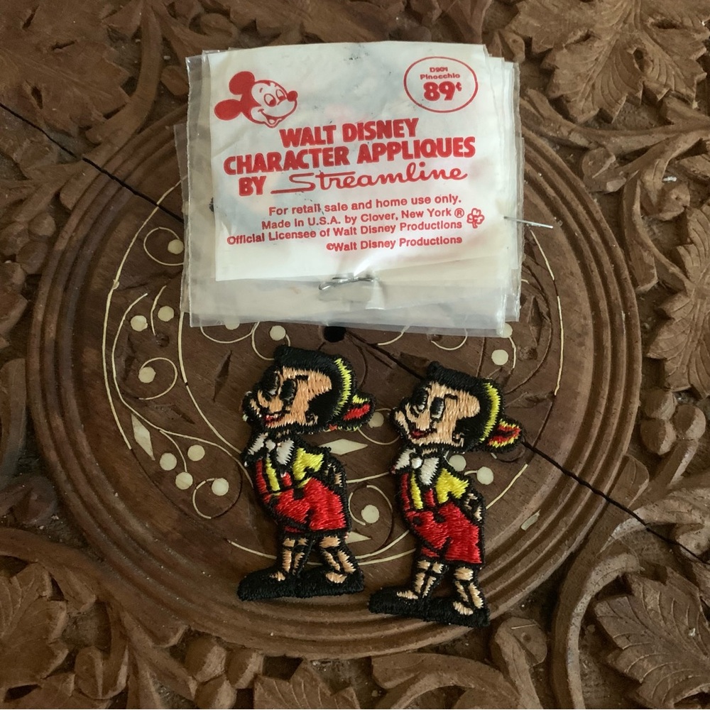 Vintage Lot of 7 Walt Disney Character Appliques by Streamline Pinocchio Patches